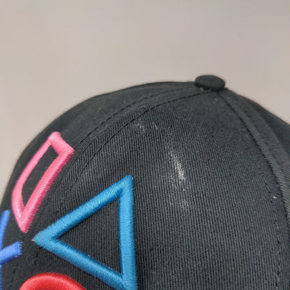 Bioworld Men's Snapback Hat Black OSFM Embroidered Playstation Logo 2019 14+