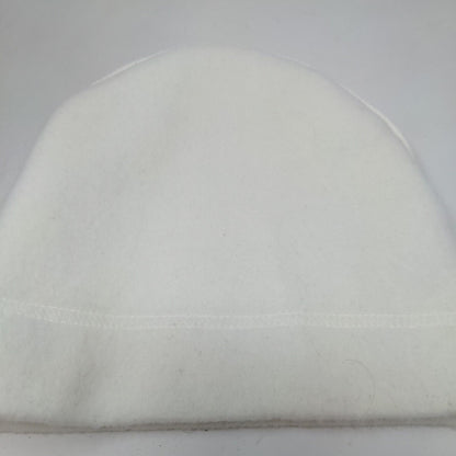 Unbranded Men's Knit Beanie Hat White Acrylic Vintage Made USA Turtle Logo