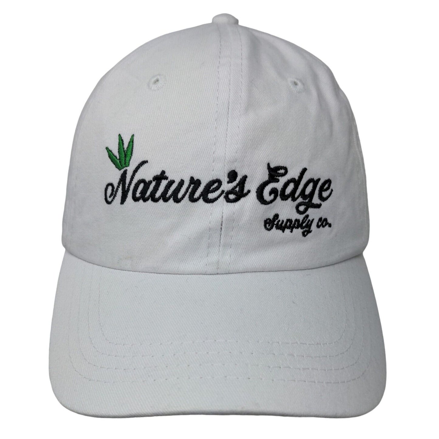 Unbranded Men's Slideback Hat White Adjustable Embroidered Logo Nature's Edge