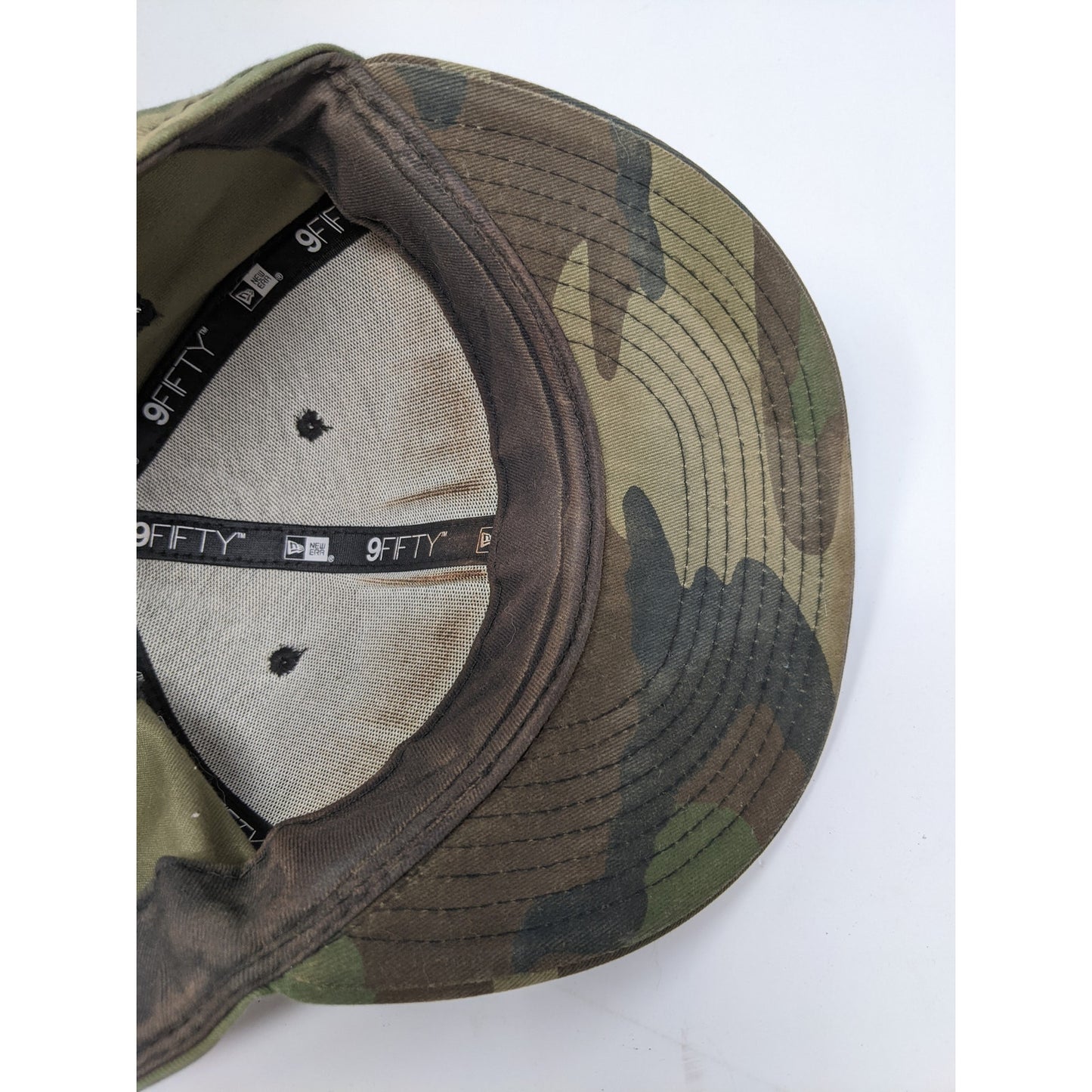 New Era 9Fifty Snapback Hat Fireline Media Adjustable Camo US Flag Patch OSFM