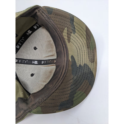 New Era 9Fifty Snapback Hat Fireline Media Adjustable Camo US Flag Patch OSFM
