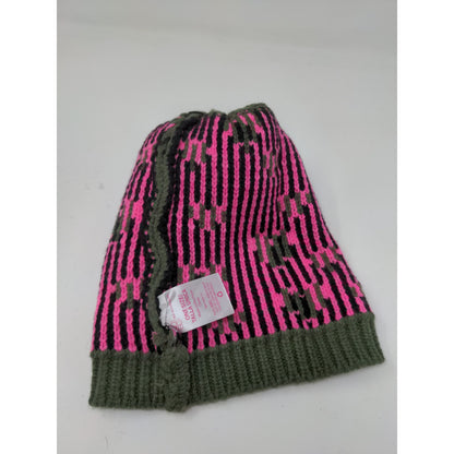 NOBO No Boundaries Beanie Hat Green Hearts Pom Pom One Size Logo