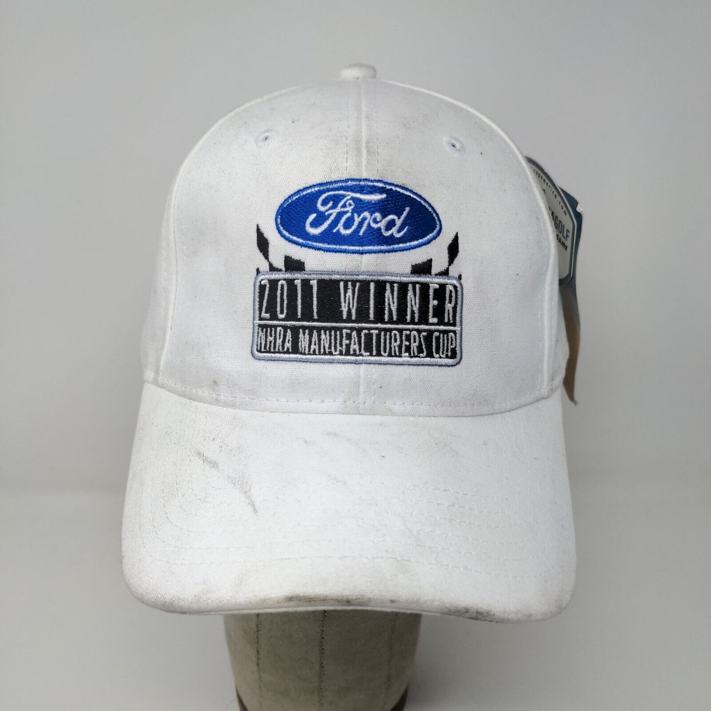 Ford Mens 2011 NHRA Manufacturers Cup White Adjustable Strapback Embroidered