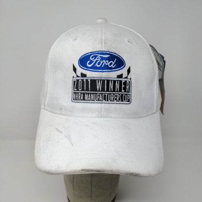 Ford Mens 2011 NHRA Manufacturers Cup White Adjustable Strapback Embroidered