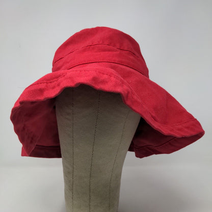 Scala Collezione Women's Wide Brim Hat Red Headband Sun Hat Drawstring