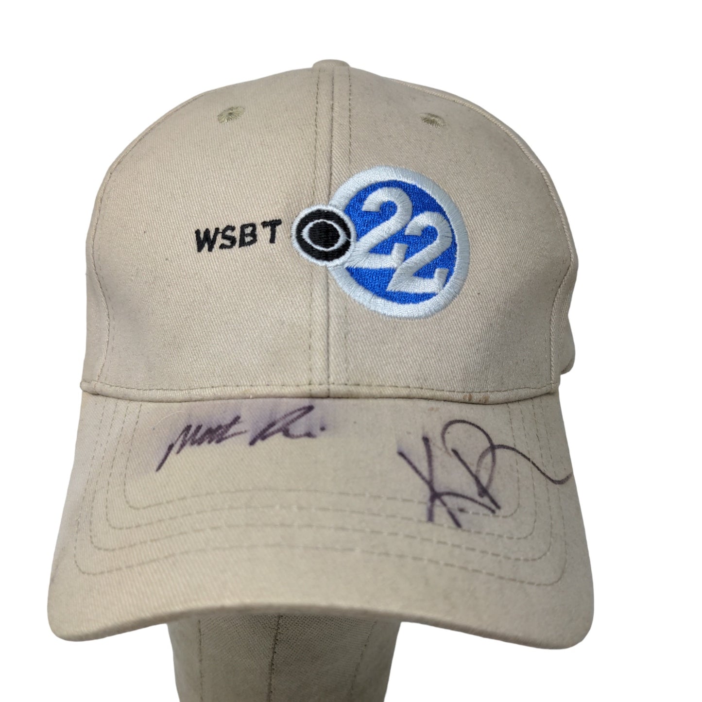 WSBT ABC 22 Men's Slideback Hat Tan OSFA Autographed Signed Cotton