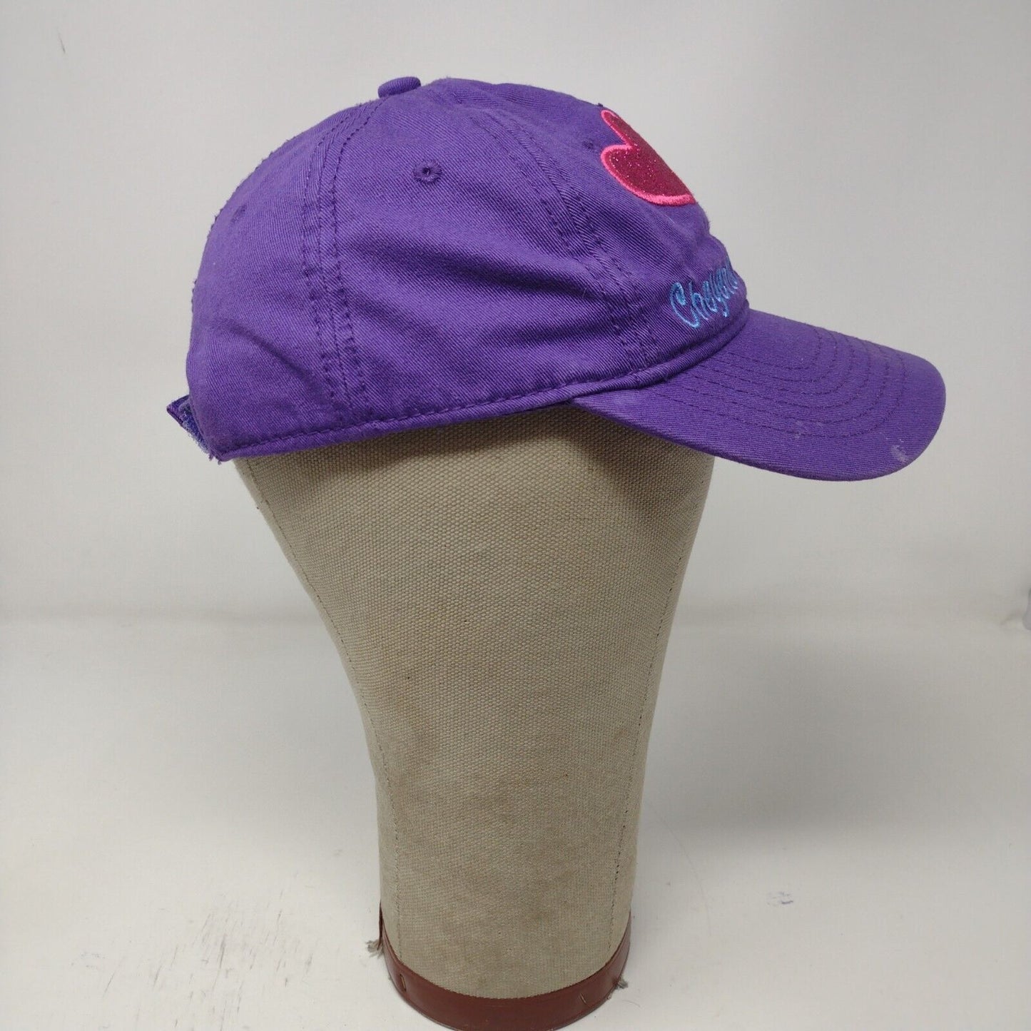 Cheyenne Mountain Zoo Strapback Hat Purple Embroidered Hearts Logo