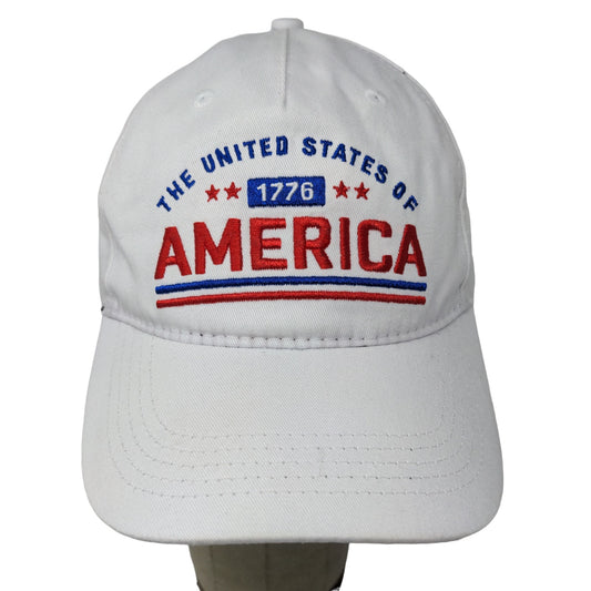 United States of America 1776 Slideback Patriotic Hat White Adjustable