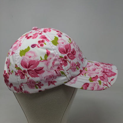 Unbranded Women's Strapback Hat Pink White OSFA Floral Cotton Poly Blend