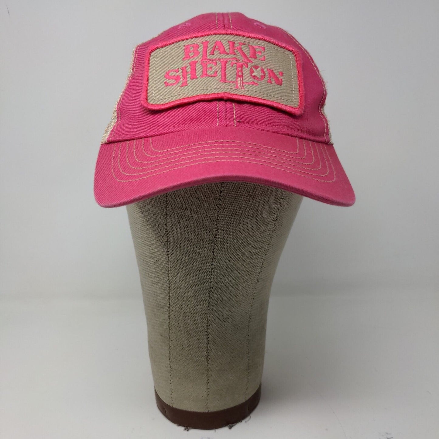 Blake Shelton Womens Snapback Mesh Back Hat Pink Adjustable Embroidered Logo