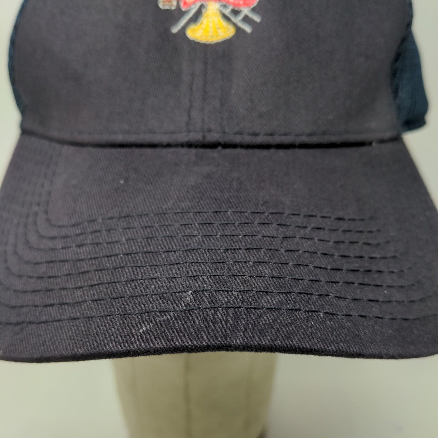 New Era Men's Fitted Hat Blue L/XL Mesh Back CSVH Fire Dept Embroidered Logo