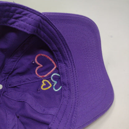 Cheyenne Mountain Zoo Strapback Hat Purple Embroidered Hearts Logo