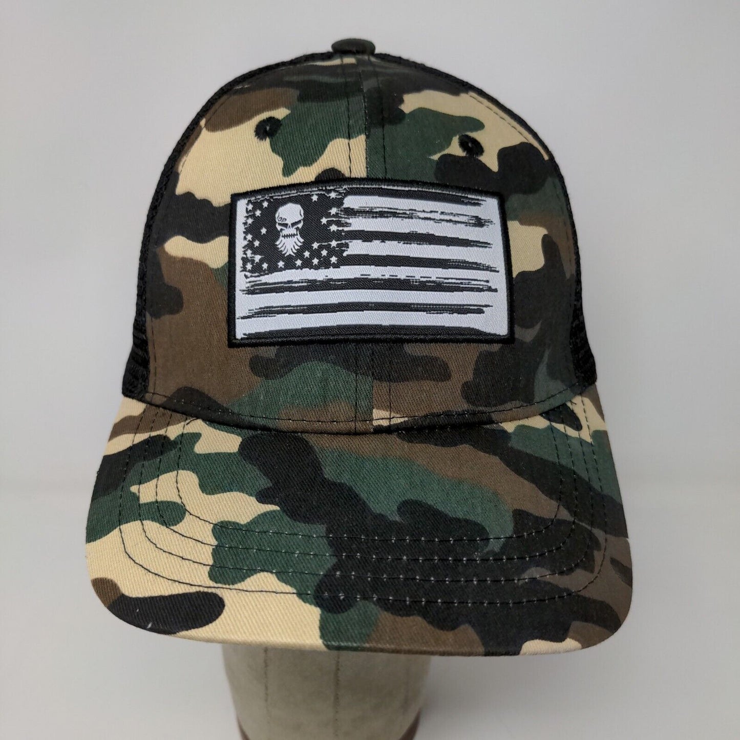 Diesel Power Mens Snapback Camo Patriotic Hat Black Meshback Patch Flag Logo