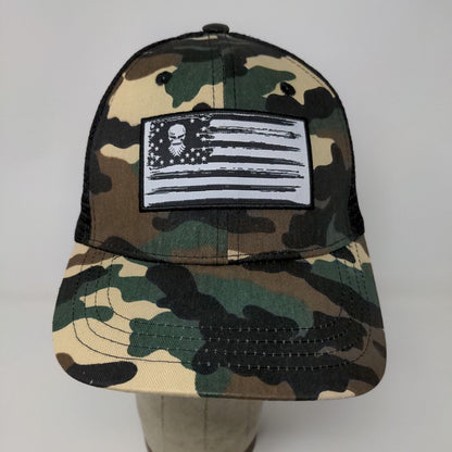 Diesel Power Mens Snapback Camo Patriotic Hat Black Meshback Patch Flag Logo