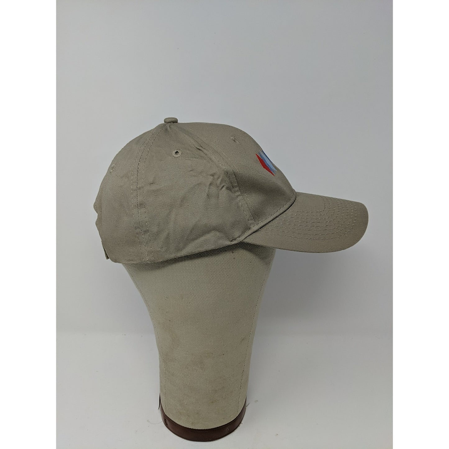 Ice USA Strapback Hat Adjustable Port & Company Embroidered Logo Tan Beige