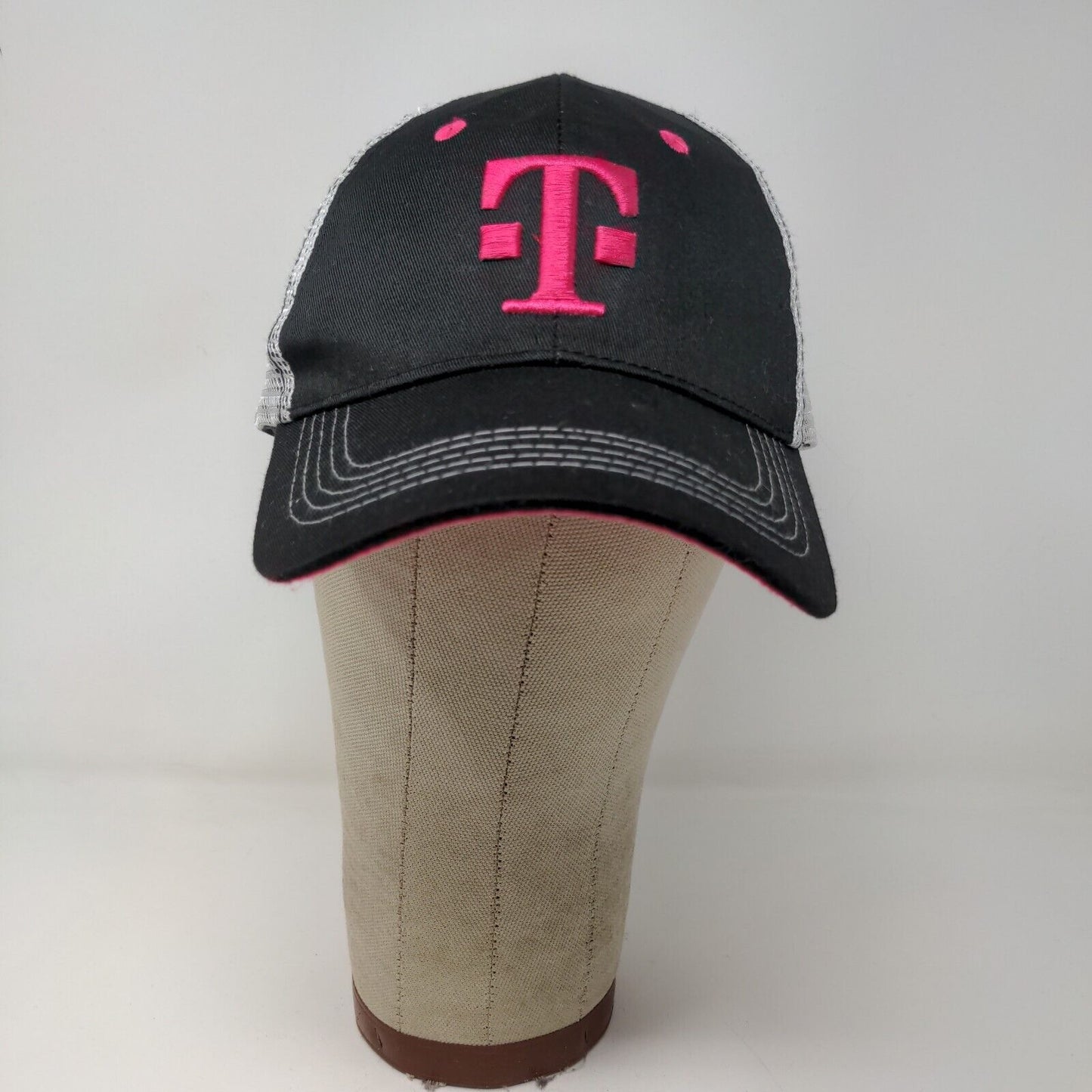 T Mobile Mens Snapback Hat Black Gray Adjustable Mesh Back Embroidered Logo