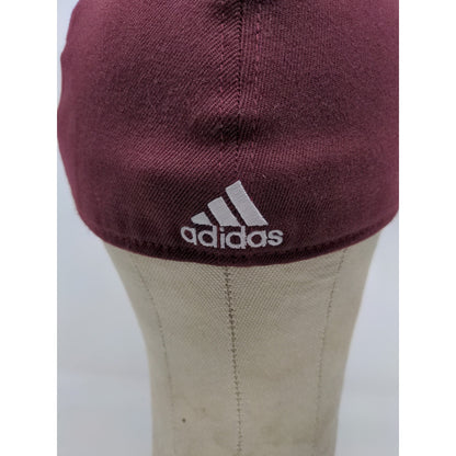 Adidas Hat OSFA Red Purple Acrylic & Spandex Embroidered Logo 3 Stripes