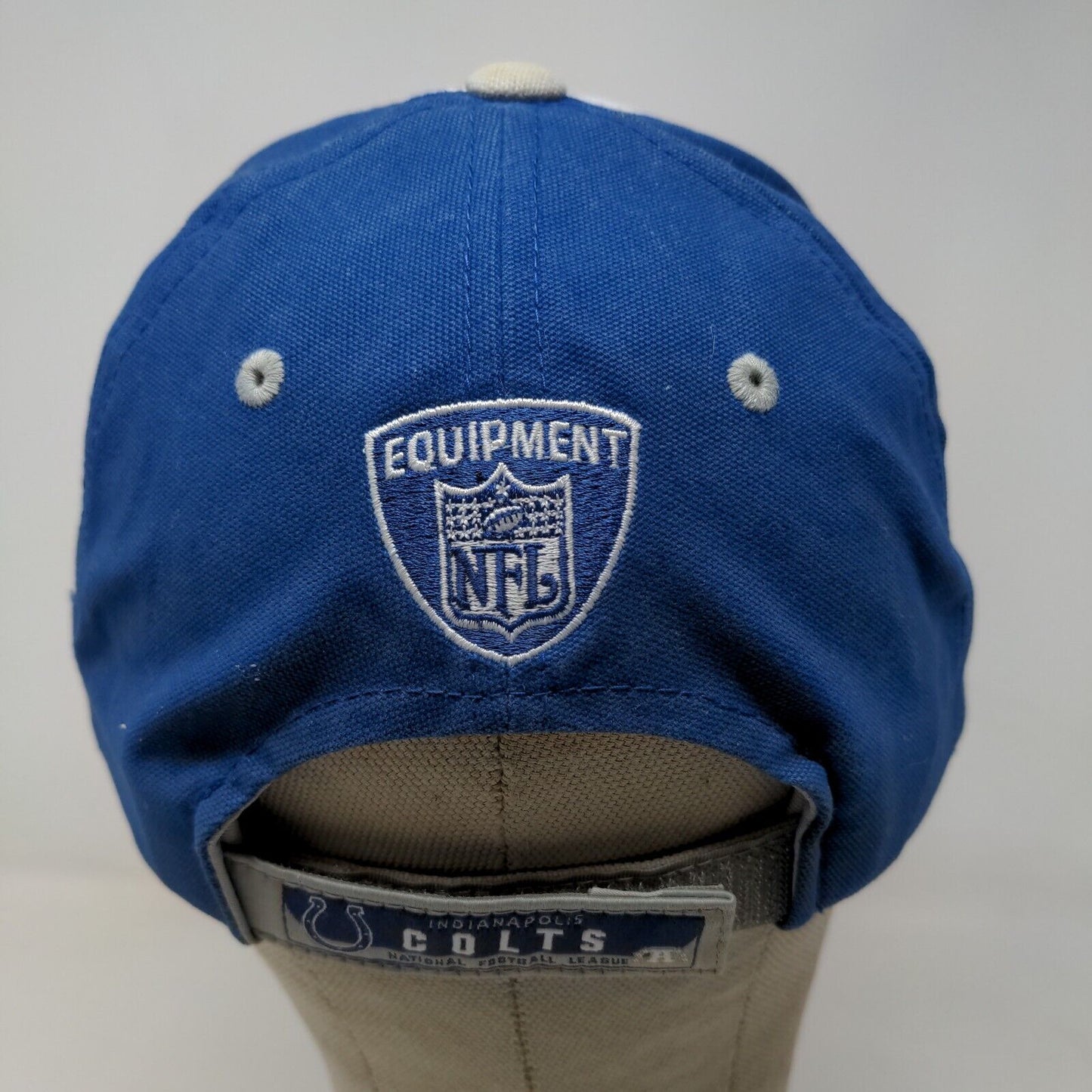 Reebok NFL Equipment Men's Strapback Hat Blue White Indianapolis Colts Logo