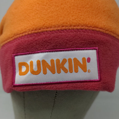 Dunkin' Donuts Men's Employee Fleece Beanie Hat Pink Orange Patch Logo