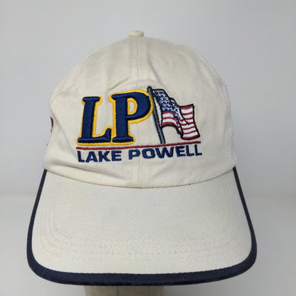 Ahead Men's Strapback Hat Tan Lake Powell Boat Flags Embroidered Logo