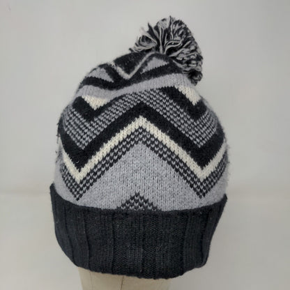 Nordstrom Men's Knit Beanie Hat Cap Wool Cashmere Blend Black Gray One Size