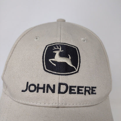 John Deere Men's Slideback Hat Tan OSFA Embroidered Logo 100% Cotton