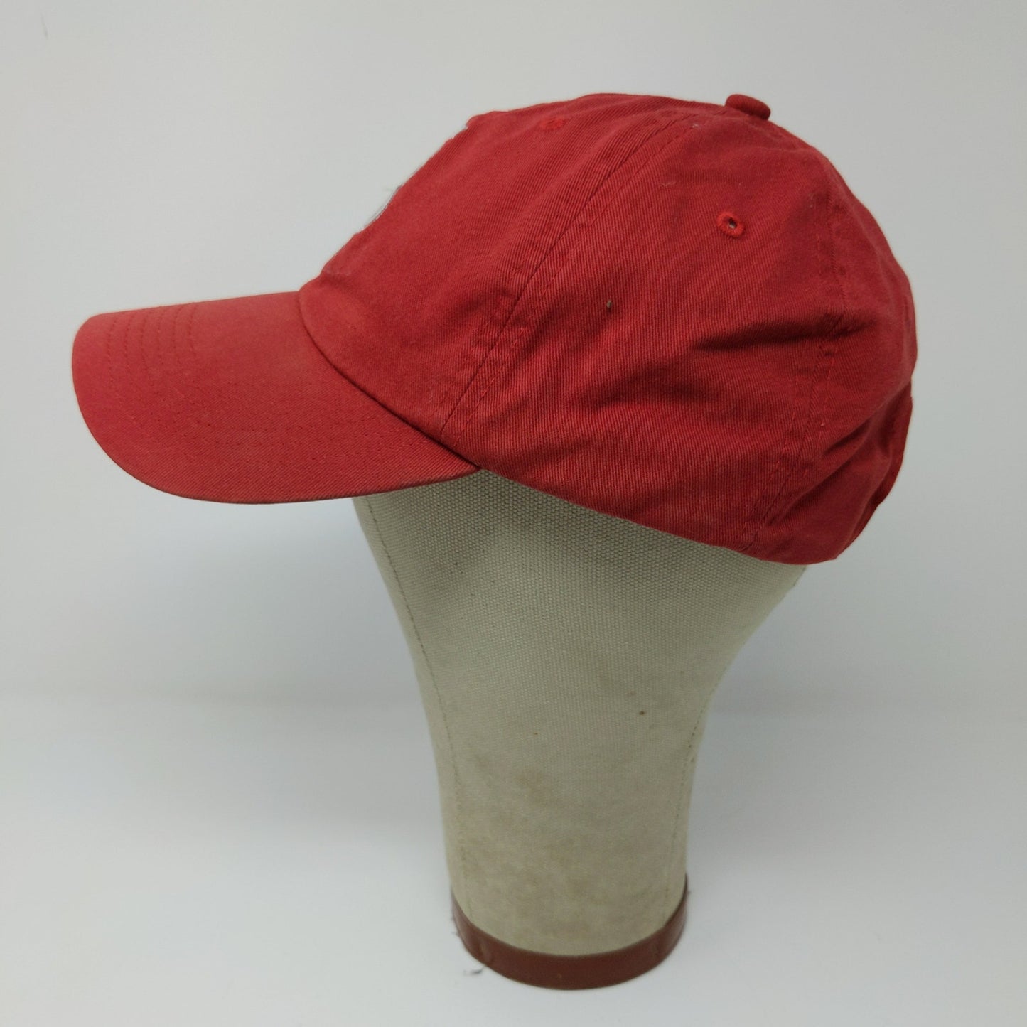 Unbranded Men's 100% Cotton Slideback Hat Embroidered IB Logo Red