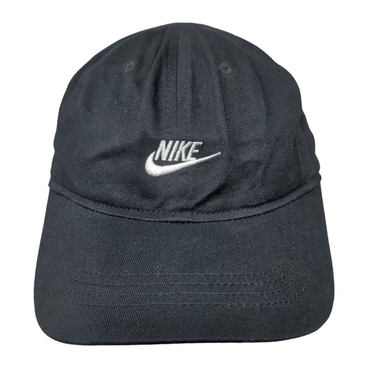 Nike Boy's Strapback Hat Black Adjustable Embroidered Spell Out Swoosh Logo