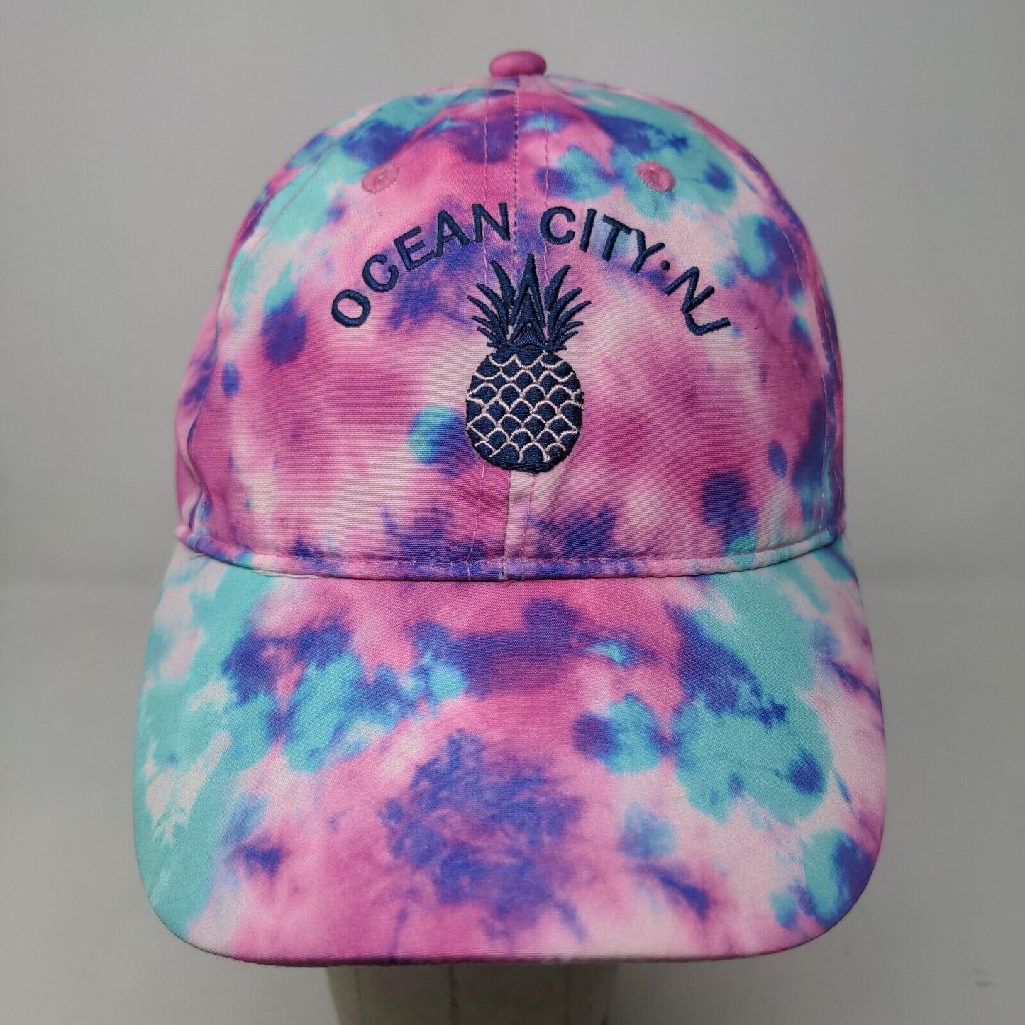 Lucky 7 USA Women's Strapback Hat Multicolor Tie Dye Embroidered Ocean City NJ