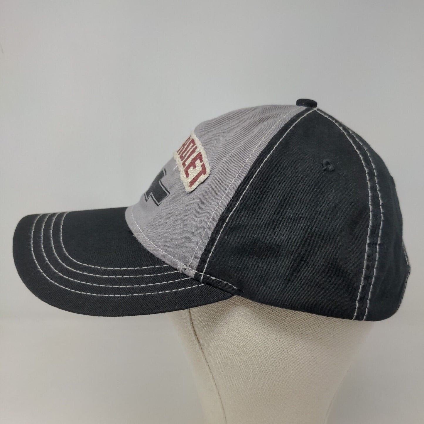 Chevrolet Men's Strapback Hat Black Gray Adjustable Graphic Logo