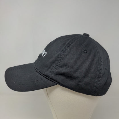 Unbranded Men's Slideback Hat Black Adjustable Embroidered Seaport Logo Cotton