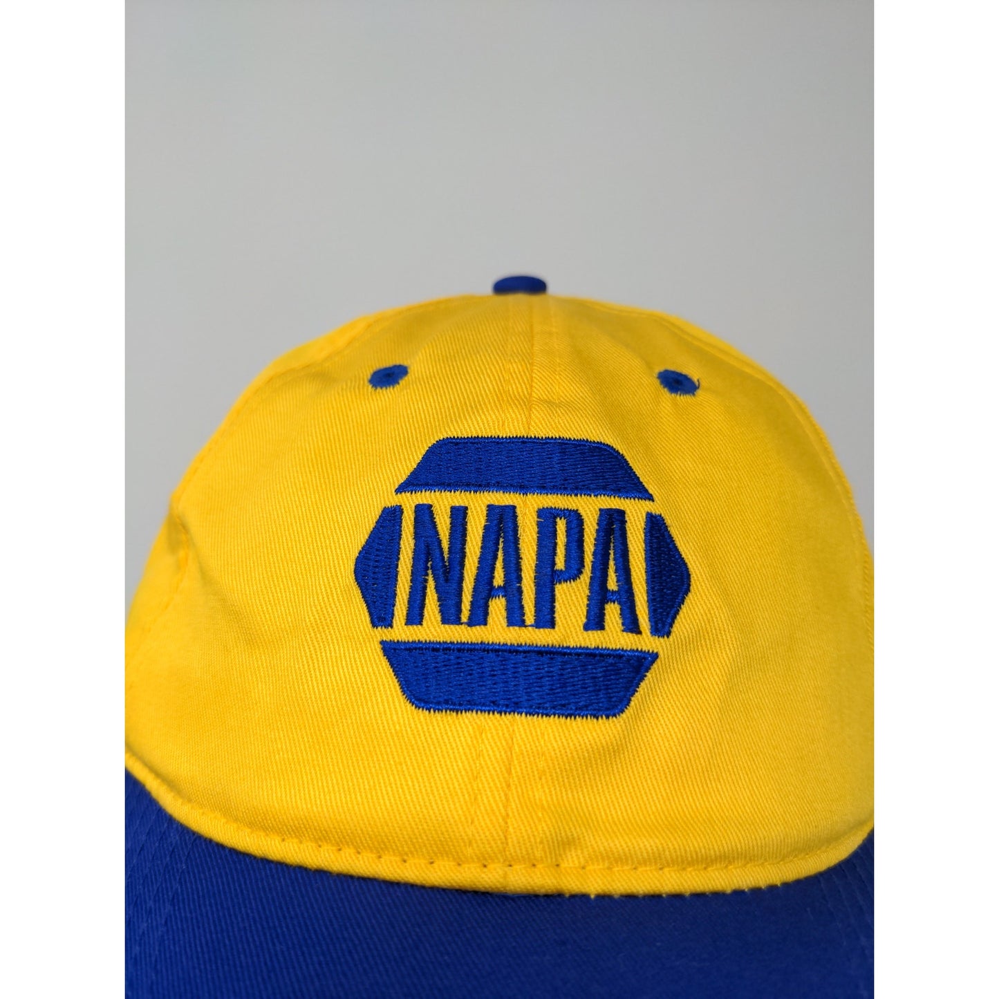 VTG Napa 75th Anniversary 2000 Y2K Strapback Hat Embroidered Yellow