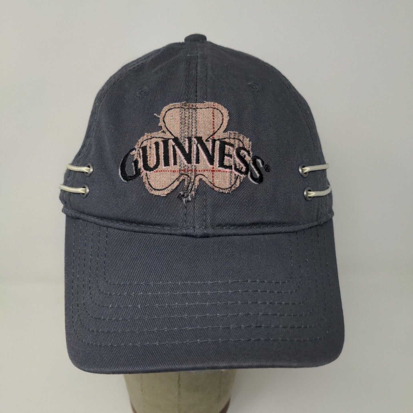 Guinness Mens Hat Gray OSFM Strapback Cap Embroidered Clover Logo