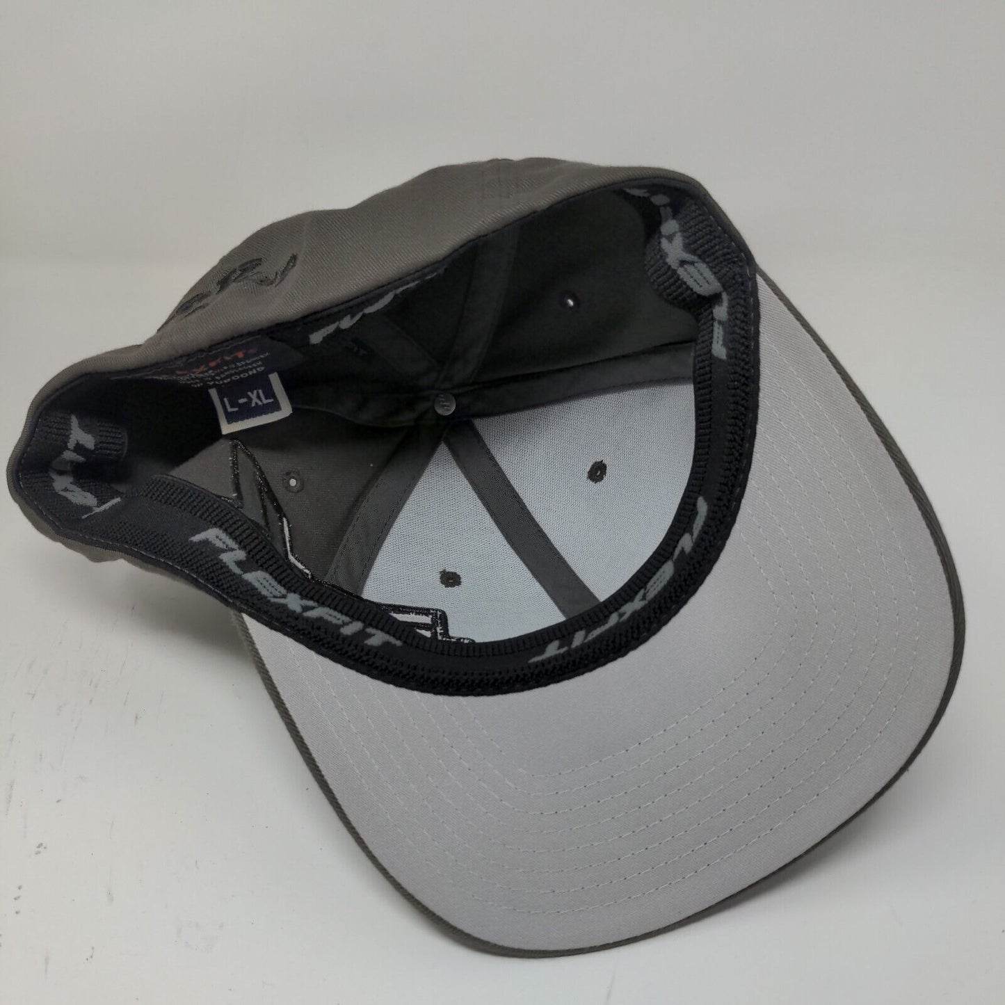 FlexFit JDK Hardscapes Fitted Hat Gray Size L-XL Embroidered Logo
