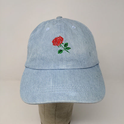 Aung Crown Rose Strapback Blue Baseball Hat Adjustable Embroidered Logo