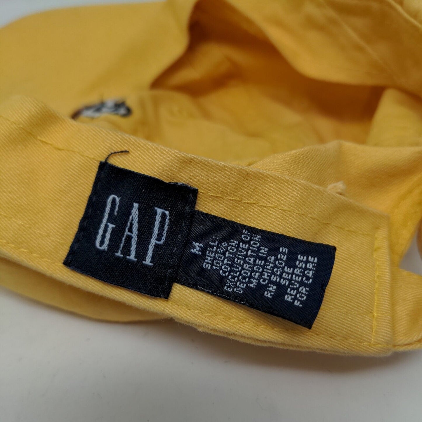 GAP Girl's Slideback Hat Yellow Size M Embroidered Hula Girl Logo Cotton