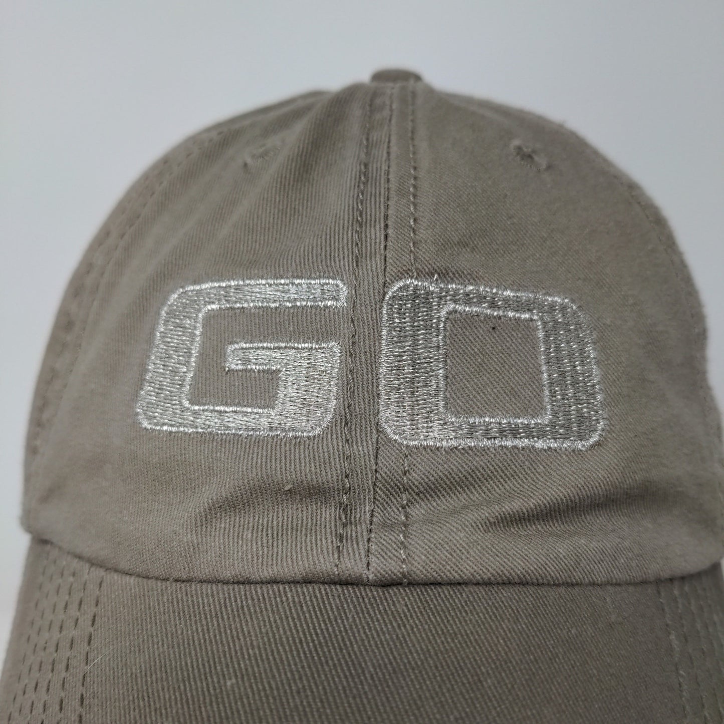 Port & Company Strapback GO Hat Embroidered Spell Out Logo Gray