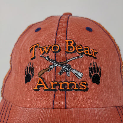 Two Bear Arms Men's Strapback Hat Orange OSFA Embroidered Logo