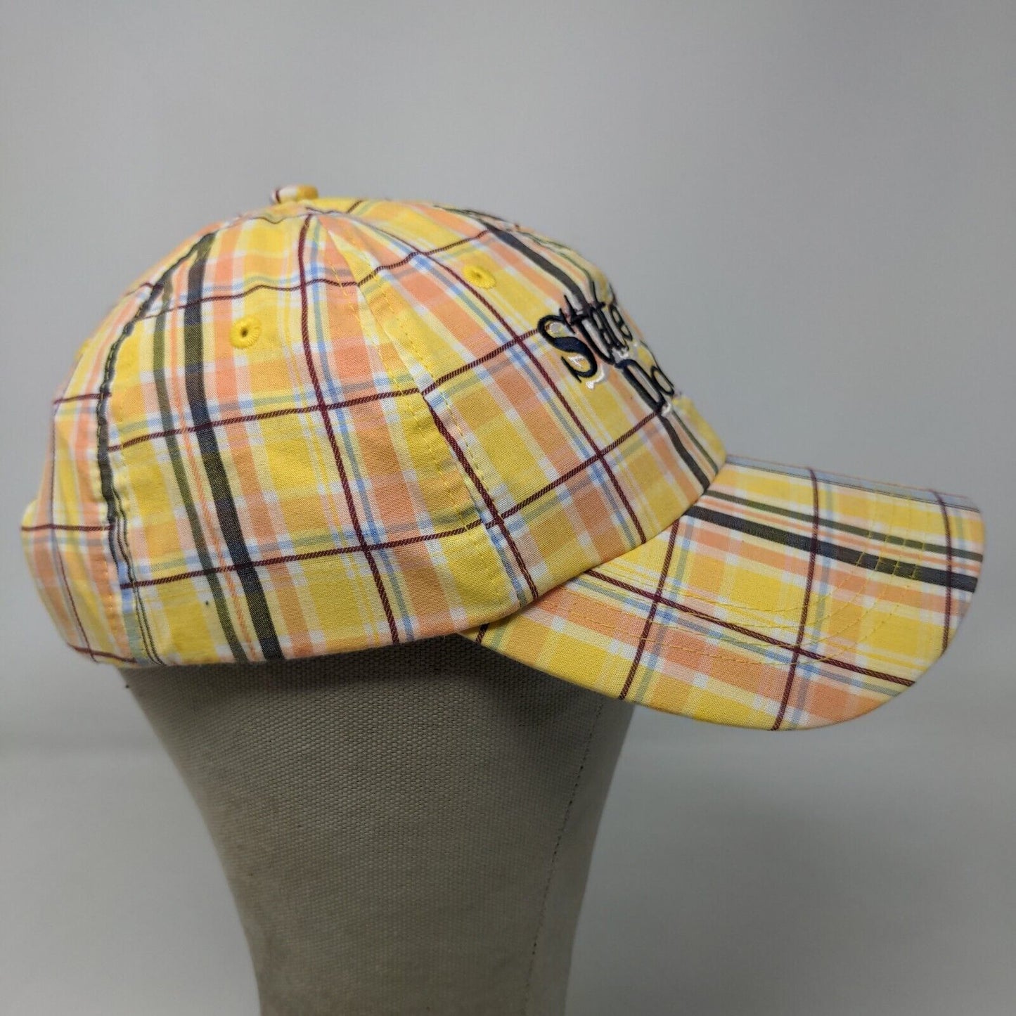 Ahead Extreme Mens State Dock Strapback Hat Adjustable Yellow Plaid