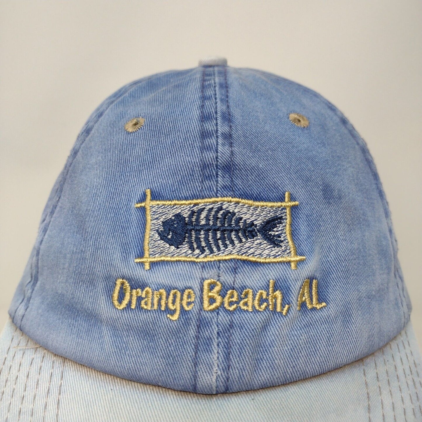 Orange Beach Alabama Mens Strapback Hat Blue Adjustable Embroidered Logo