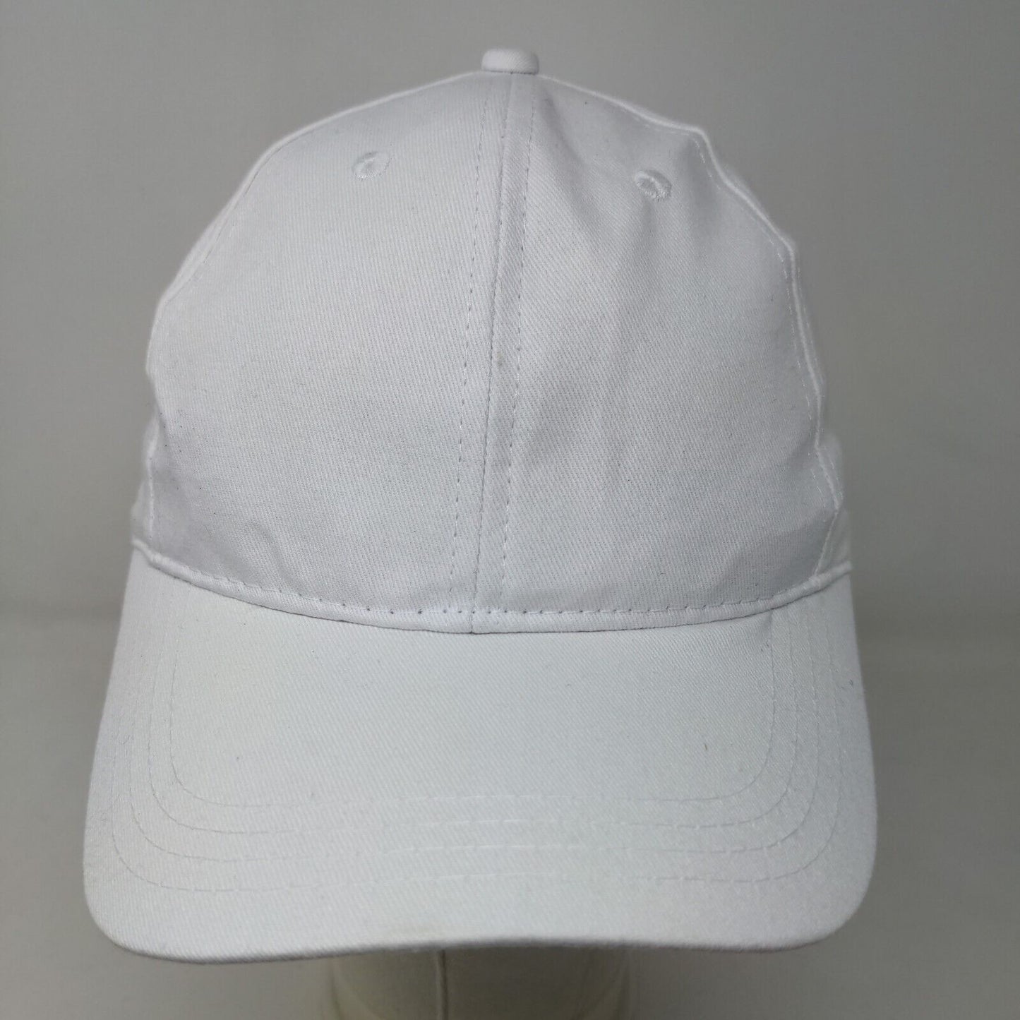 Unbranded Men's Strapback Hat White Adjustable Blank 100% Cotton