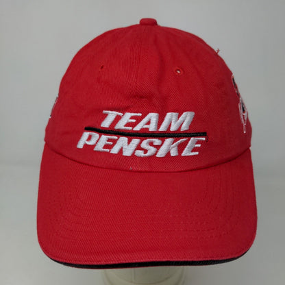 Team Penske Men's Strapback Hat Red Embroidered Logo #3 #6 Castroneves Hornish