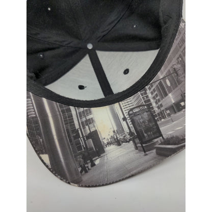 Chicago Snapback Hat Embroidered Spell Out Red & Black OSFM Picture Bill