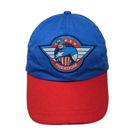 Marvel Men's Slideback Hat Blue Red Adjustable Embroidered Captain America Logo