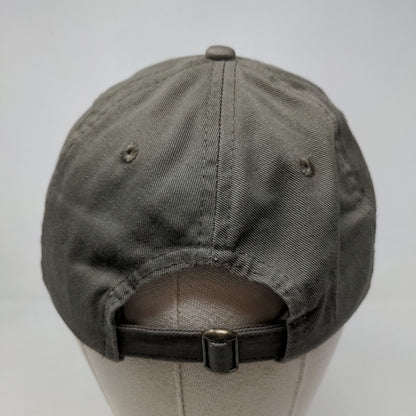 Unbranded Men's Slideback Hat Gray Beige 100% Cotton Embroidered Wine Logo