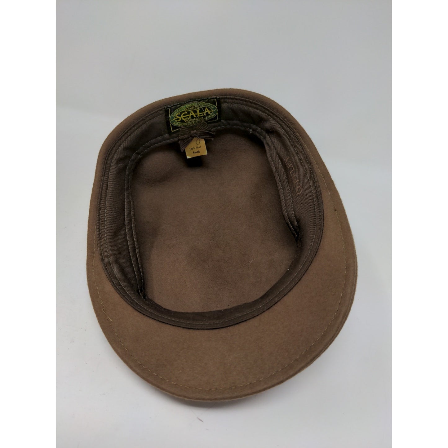 Dorfman Pacific Scala 100% Wool Pressboy Flat Hat Cap Brown Size Small