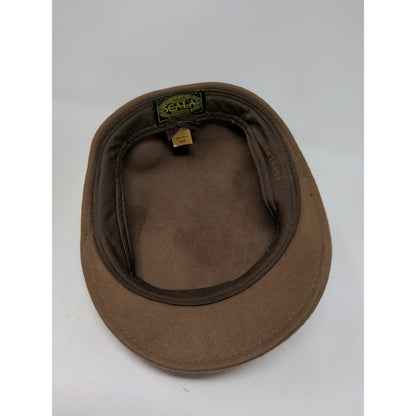Dorfman Pacific Scala 100% Wool Pressboy Flat Hat Cap Brown Size Small