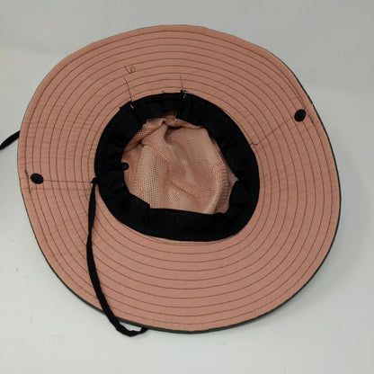 Womens SunShade Wide Brim Pink Bucket Cargo Floppy Hat Cap Beach Adjustable