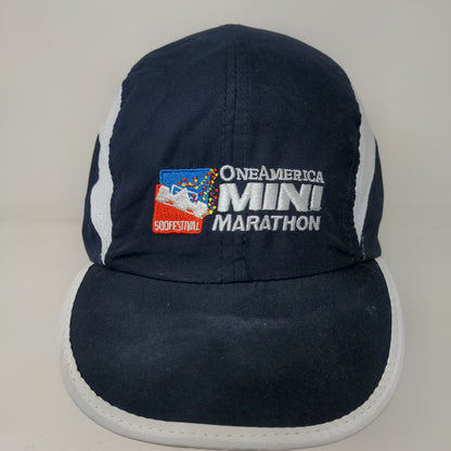 Indy 500 Festival Mini Marathon Strapback Hat Blue Embroidered Logo