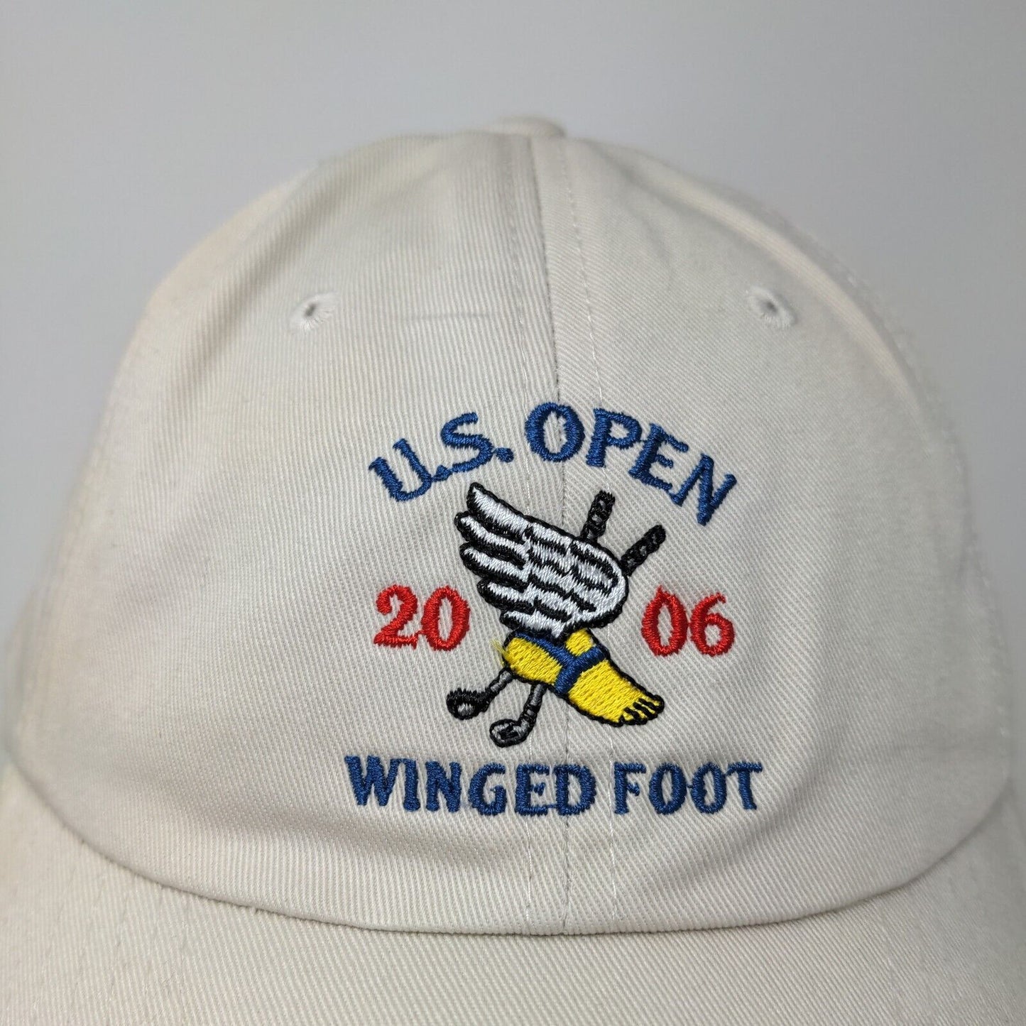 USGA Men's 2006 U.S. Open Winged Foot Slideback Hat Tan Adjustable Embroidered